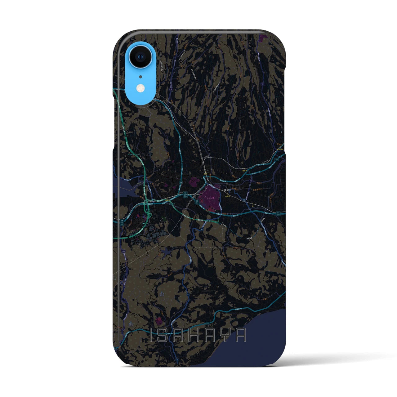 【諫早(長崎県)】地図柄iPhoneケース(バックカバータイプ)