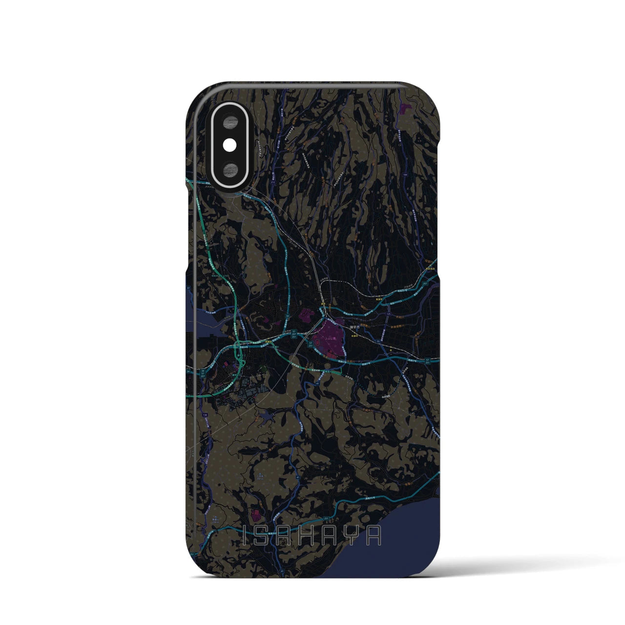 【諫早(長崎県)】地図柄iPhoneケース(バックカバータイプ)