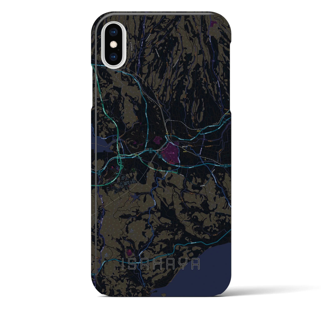 【諫早(長崎県)】地図柄iPhoneケース(バックカバータイプ)