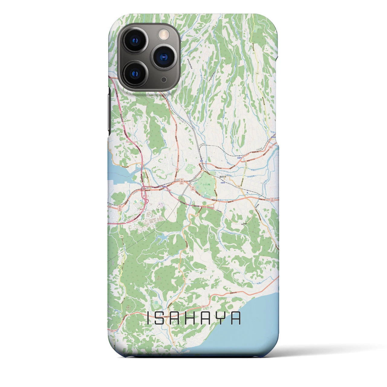 【諫早(長崎県)】地図柄iPhoneケース(バックカバータイプ)