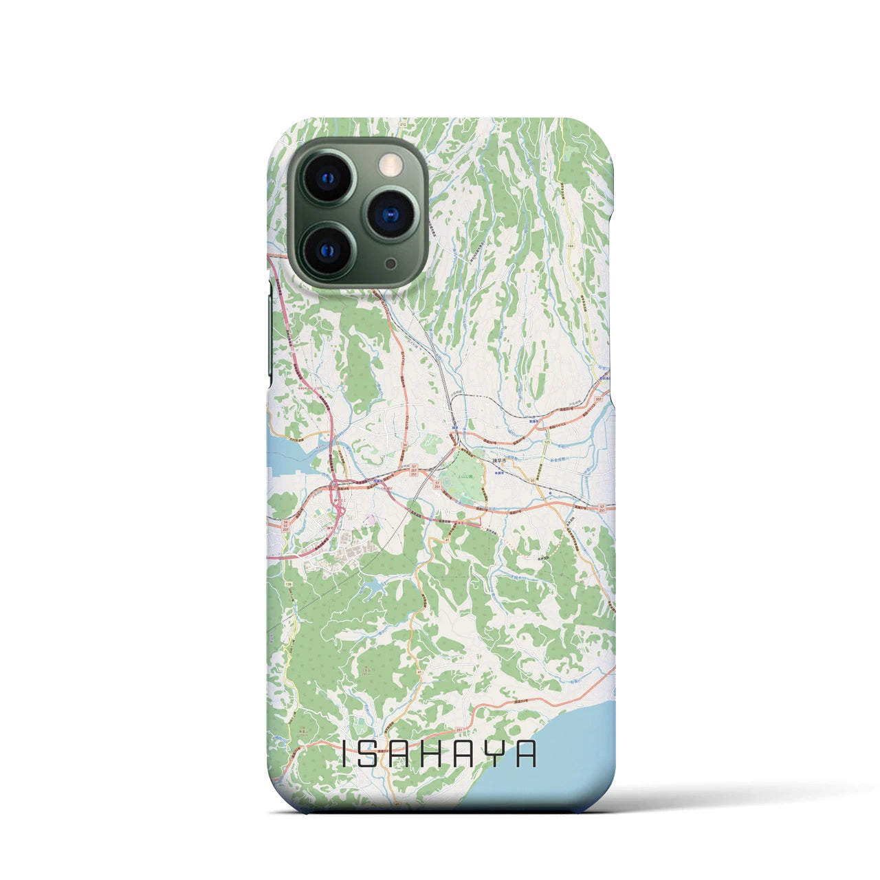 【諫早(長崎県)】地図柄iPhoneケース(バックカバータイプ)