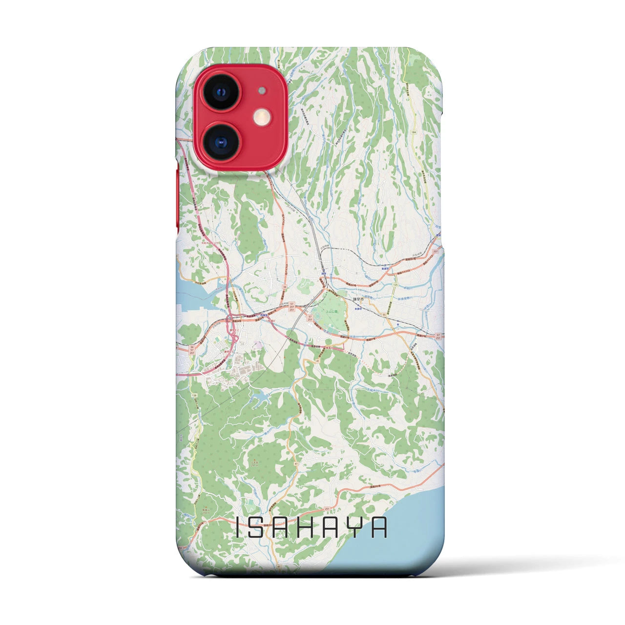 【諫早(長崎県)】地図柄iPhoneケース(バックカバータイプ)