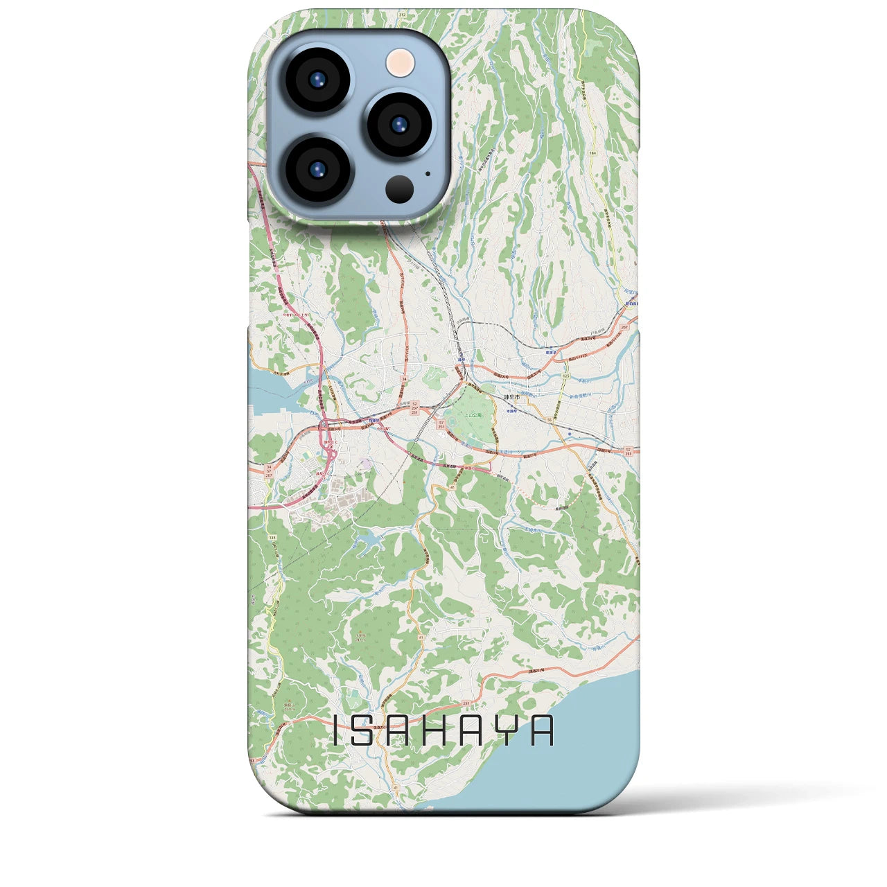 【諫早(長崎県)】地図柄iPhoneケース(バックカバータイプ)