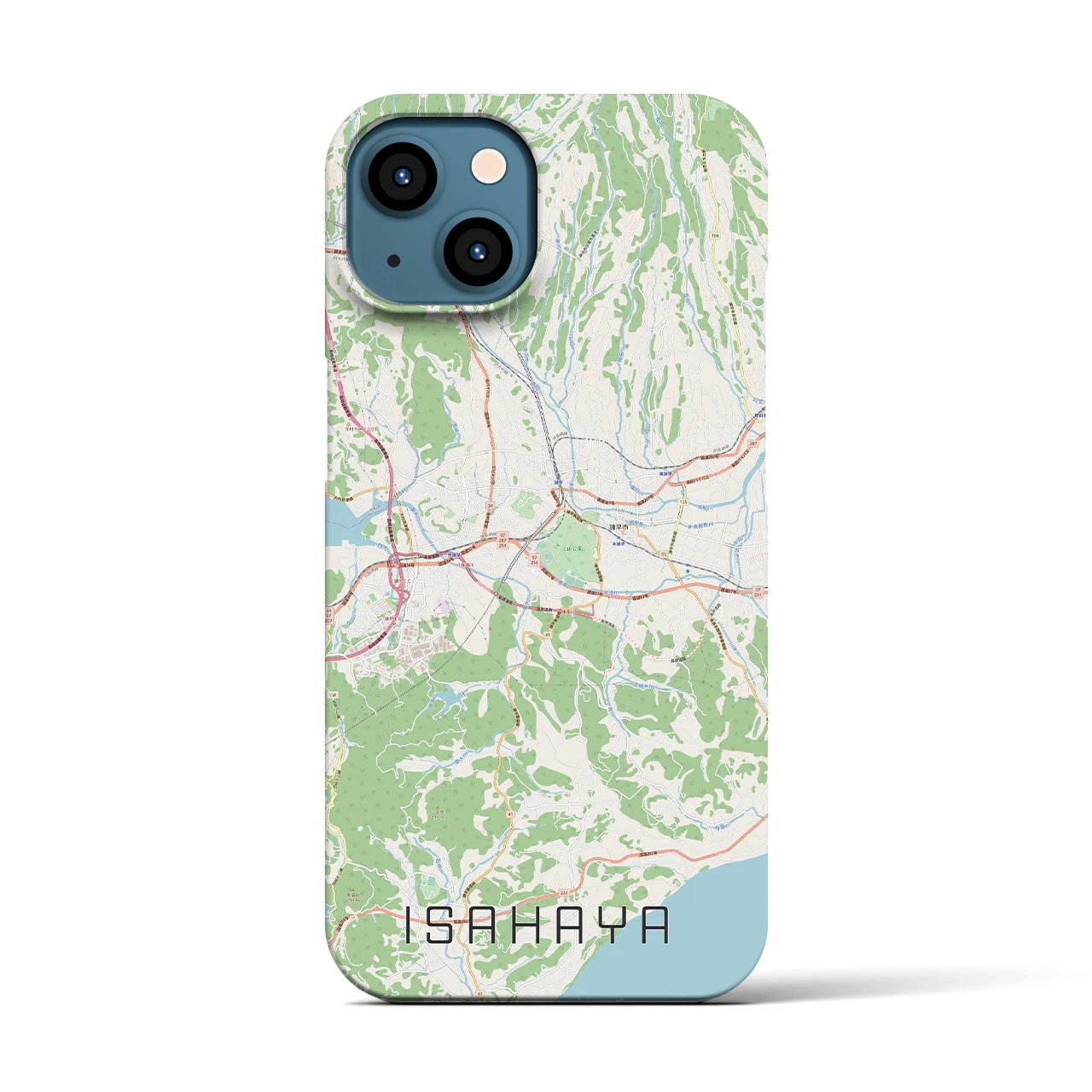 【諫早(長崎県)】地図柄iPhoneケース(バックカバータイプ)