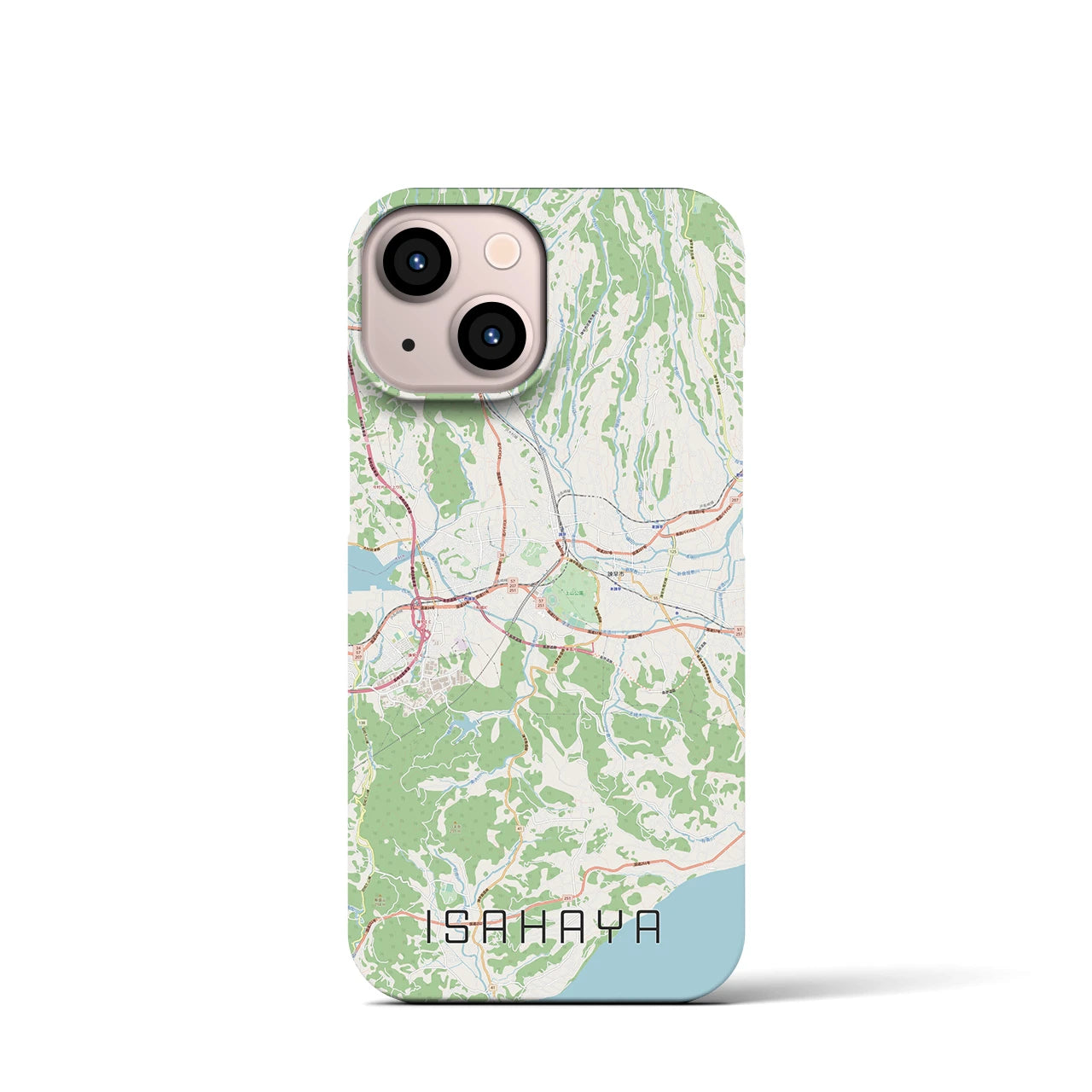 【諫早(長崎県)】地図柄iPhoneケース(バックカバータイプ)