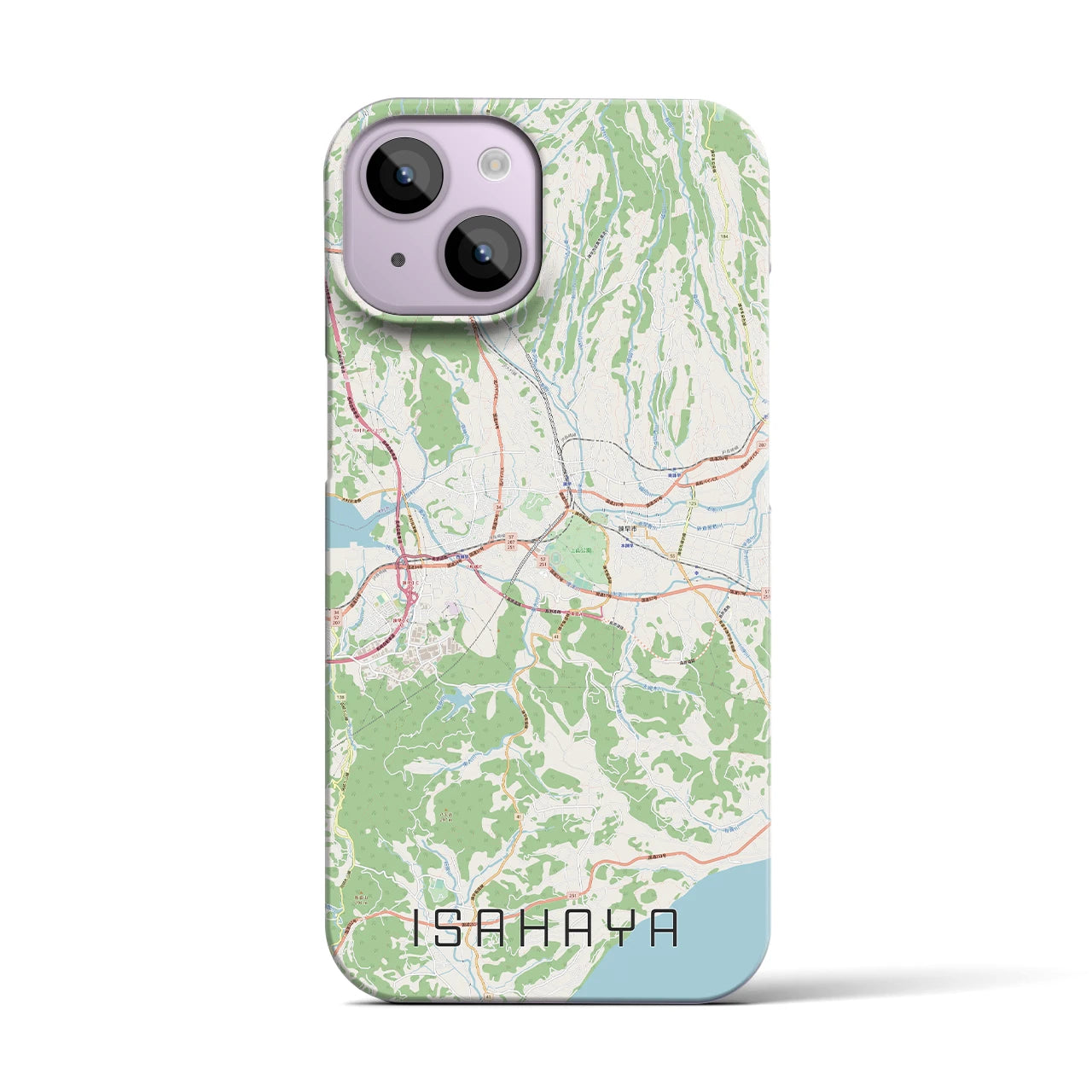 【諫早(長崎県)】地図柄iPhoneケース(バックカバータイプ)