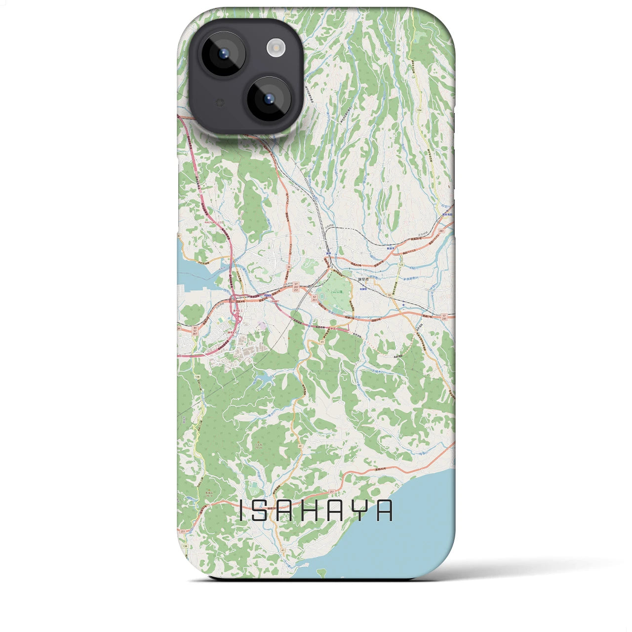 【諫早(長崎県)】地図柄iPhoneケース(バックカバータイプ)