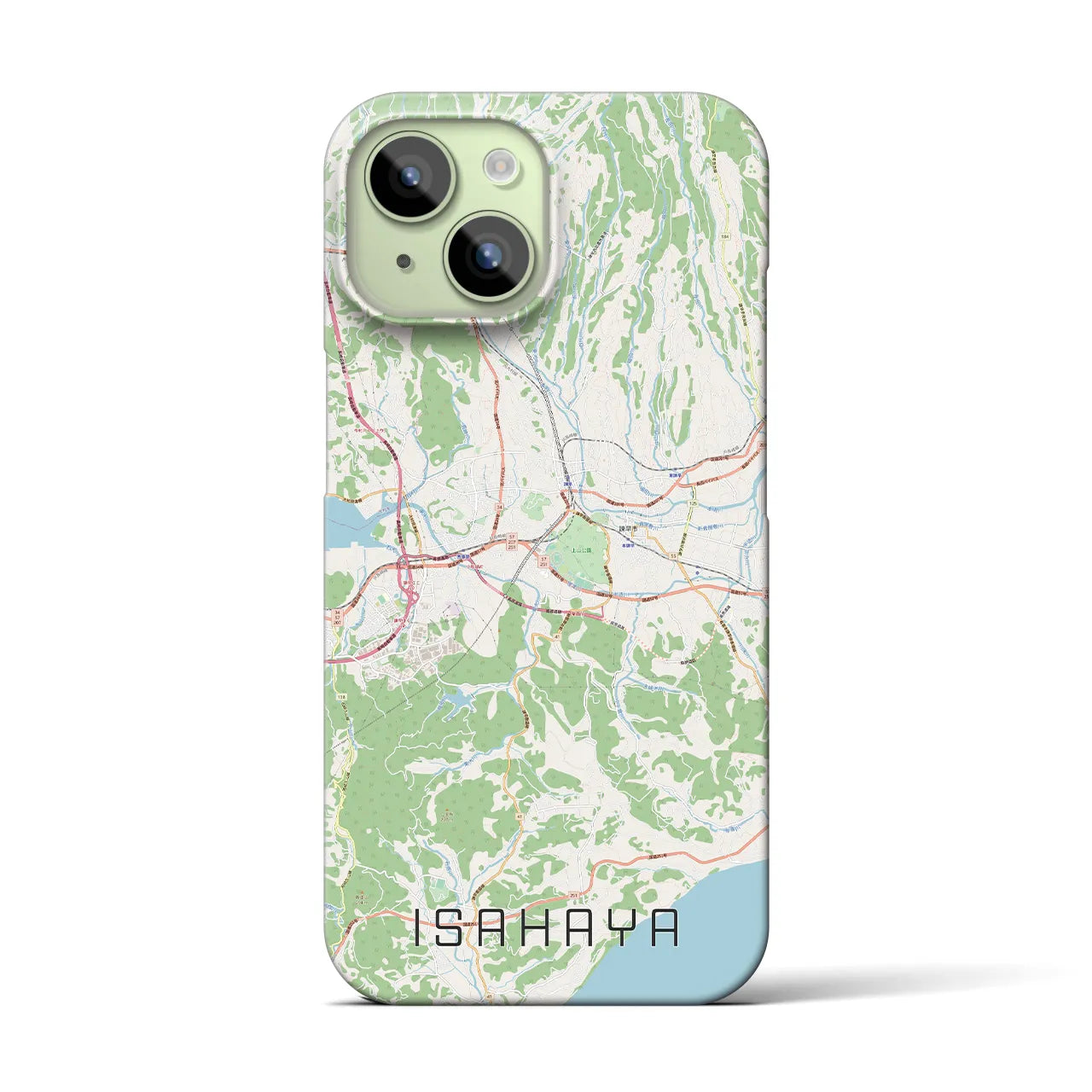 【諫早(長崎県)】地図柄iPhoneケース(バックカバータイプ)