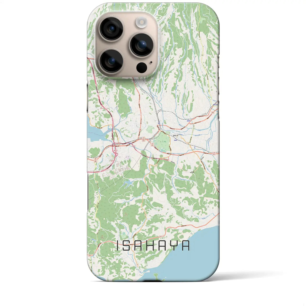 【諫早(長崎県)】地図柄iPhoneケース(バックカバータイプ)