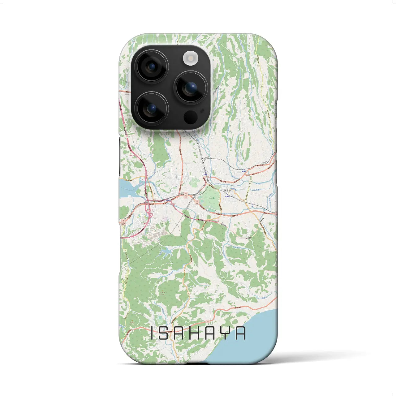 【諫早(長崎県)】地図柄iPhoneケース(バックカバータイプ)