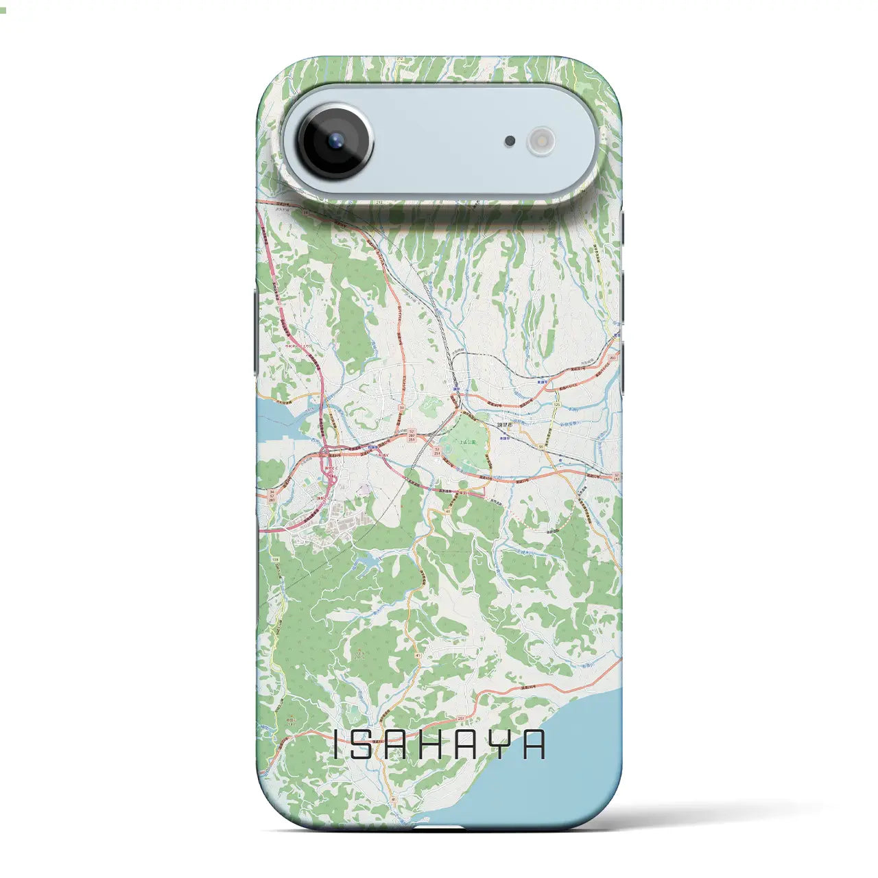 【諫早(長崎県)】地図柄iPhoneケース(バックカバータイプ)