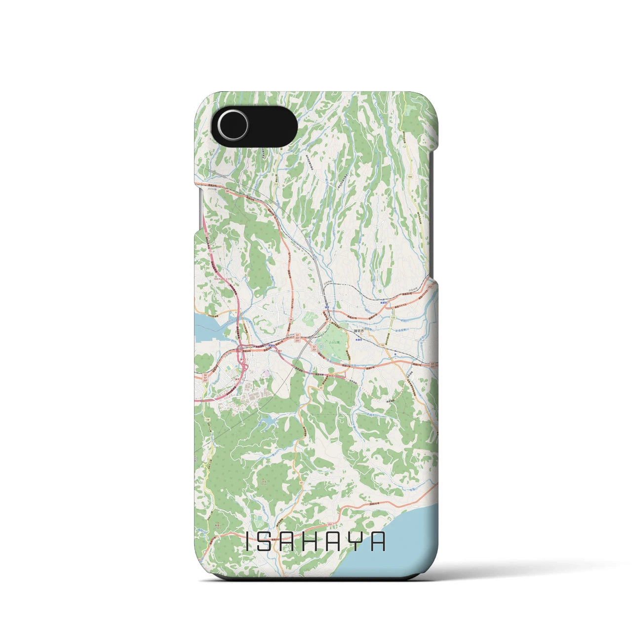【諫早(長崎県)】地図柄iPhoneケース(バックカバータイプ)