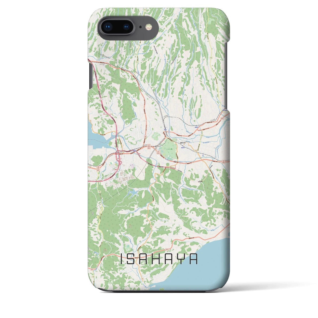 【諫早(長崎県)】地図柄iPhoneケース(バックカバータイプ)