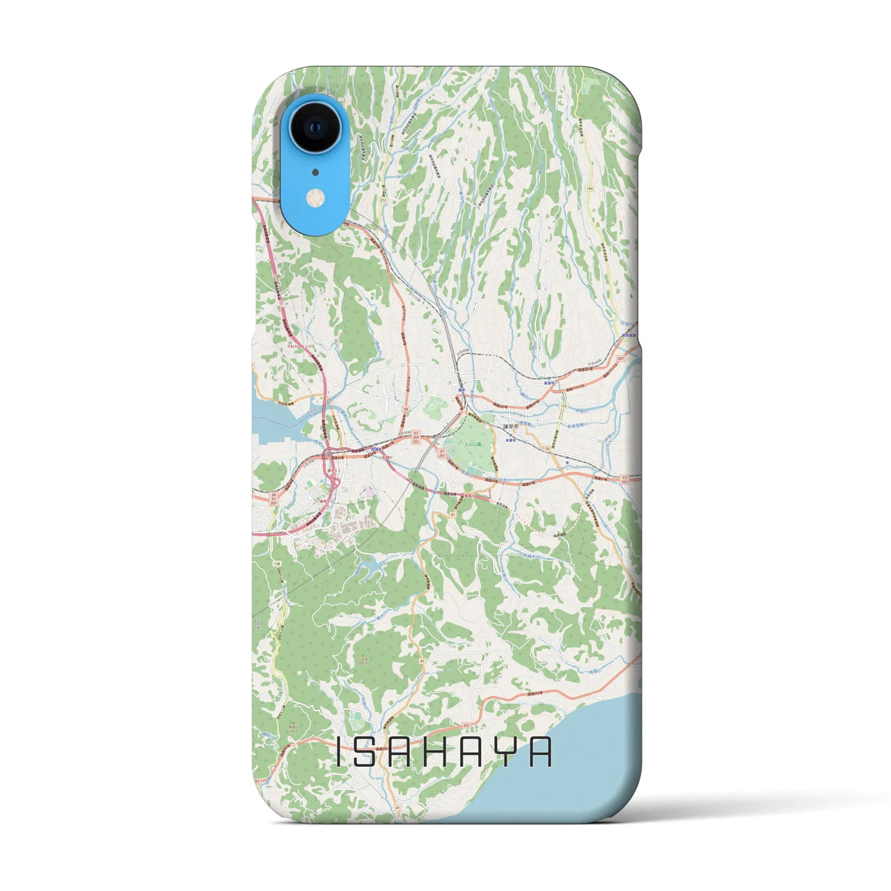 【諫早(長崎県)】地図柄iPhoneケース(バックカバータイプ)