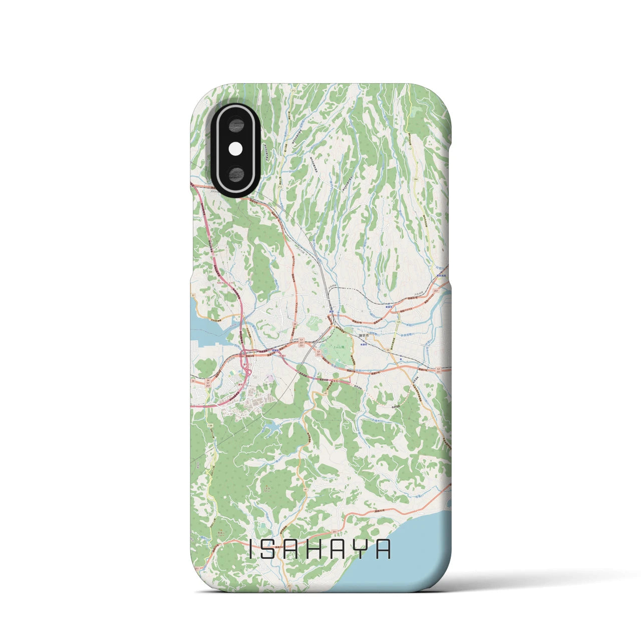 【諫早(長崎県)】地図柄iPhoneケース(バックカバータイプ)