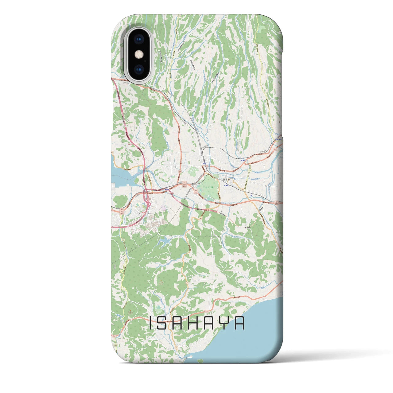 【諫早(長崎県)】地図柄iPhoneケース(バックカバータイプ)