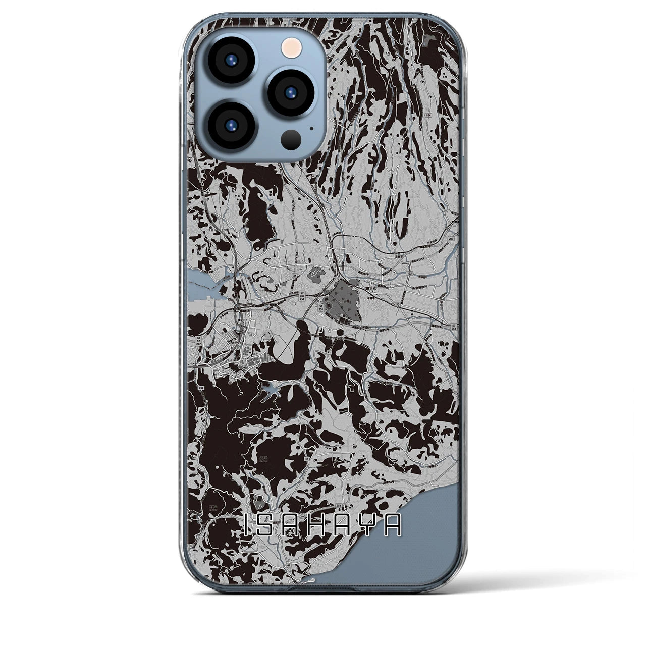 【諫早(長崎県)】地図柄iPhoneケース(クリアタイプ)