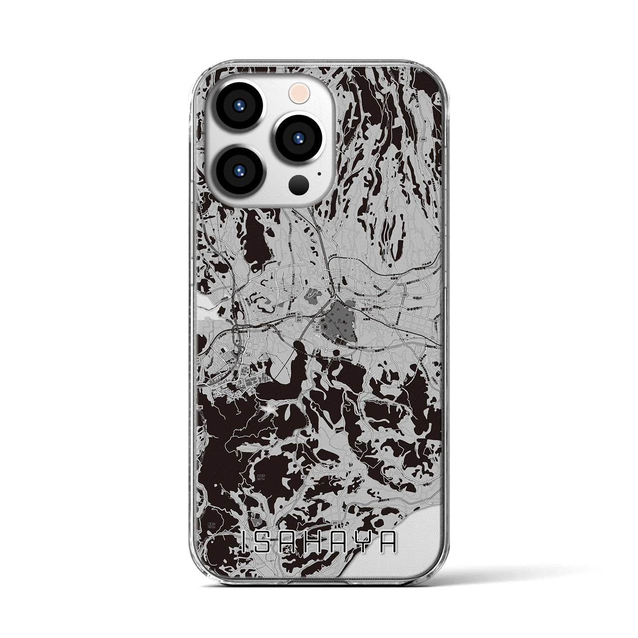 【諫早(長崎県)】地図柄iPhoneケース(クリアタイプ)
