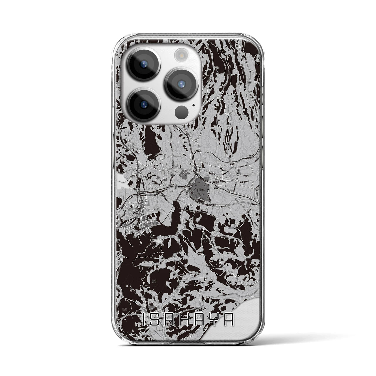 【諫早(長崎県)】地図柄iPhoneケース(クリアタイプ)