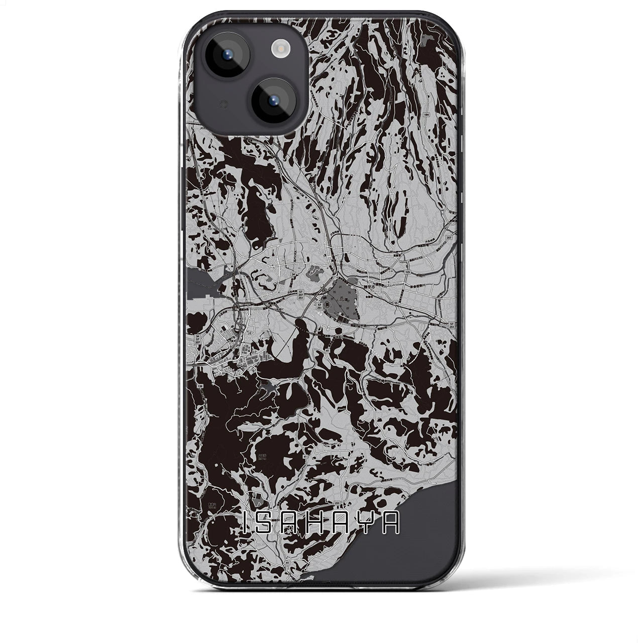 【諫早(長崎県)】地図柄iPhoneケース(クリアタイプ)