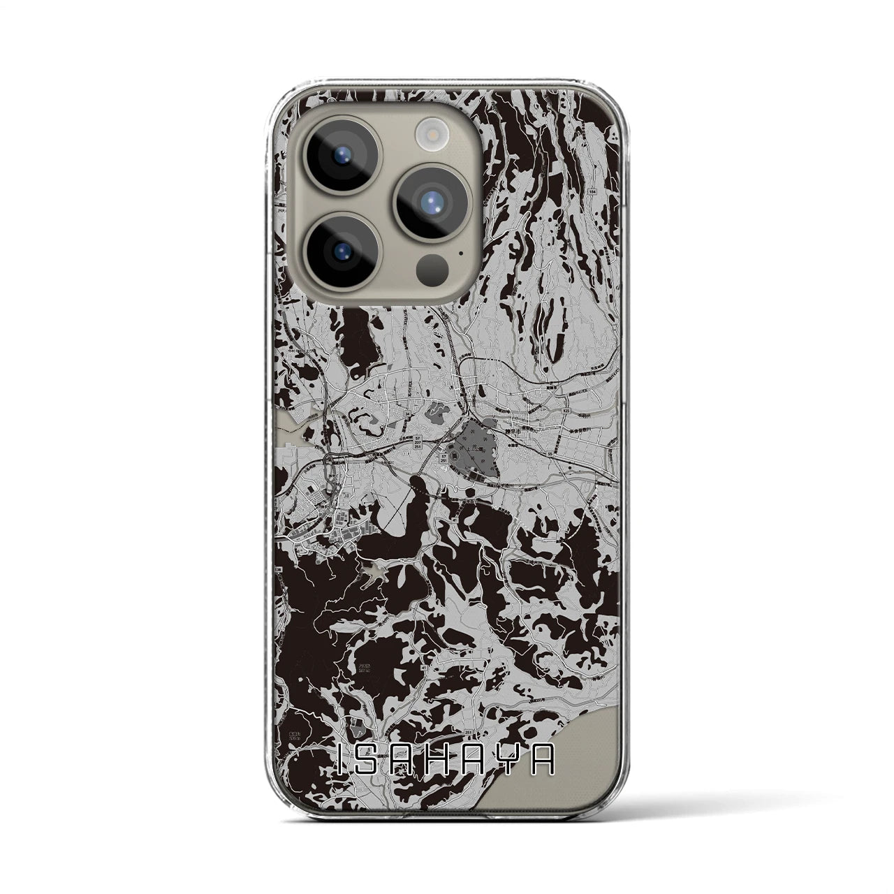 【諫早(長崎県)】地図柄iPhoneケース(クリアタイプ)