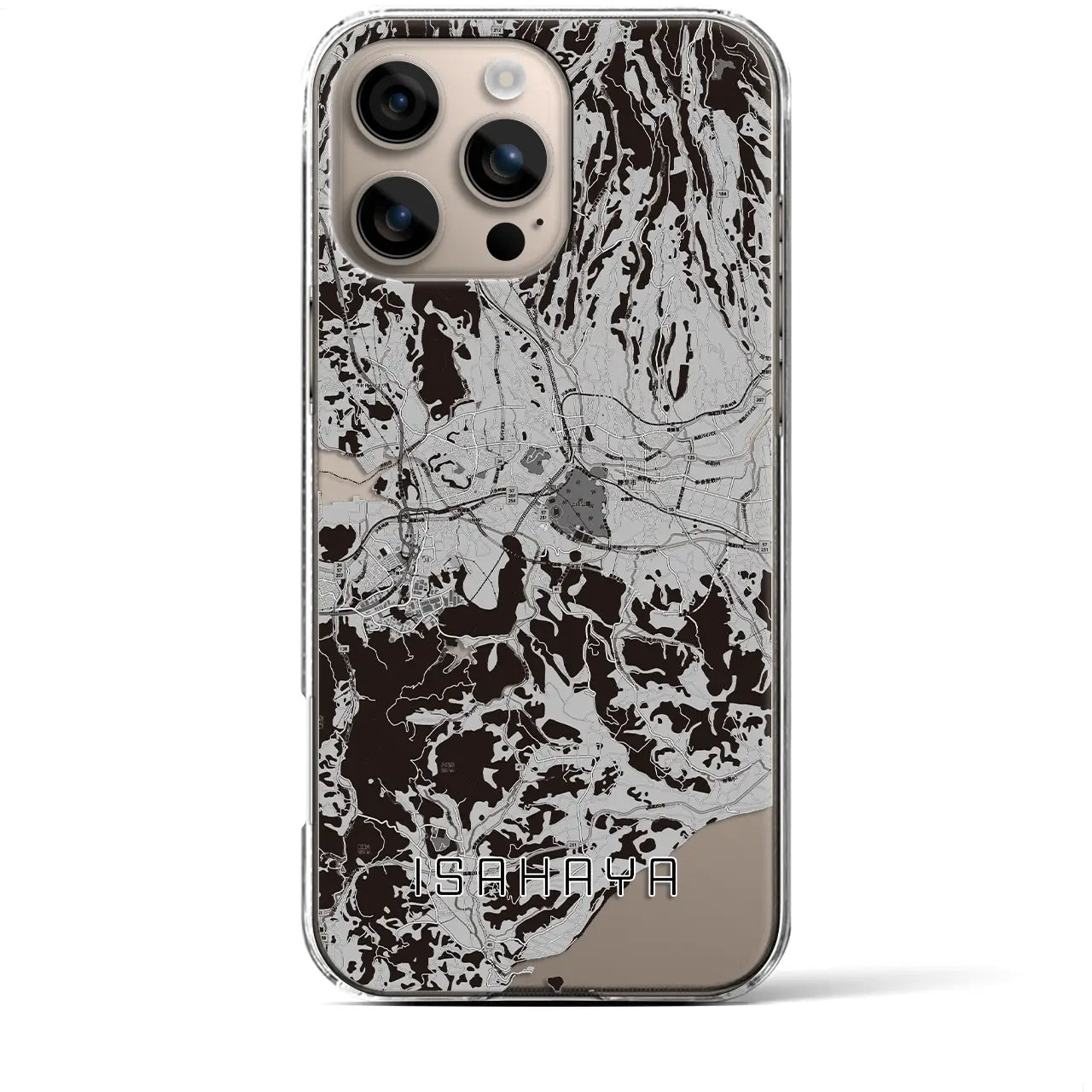 【諫早(長崎県)】地図柄iPhoneケース(クリアタイプ)