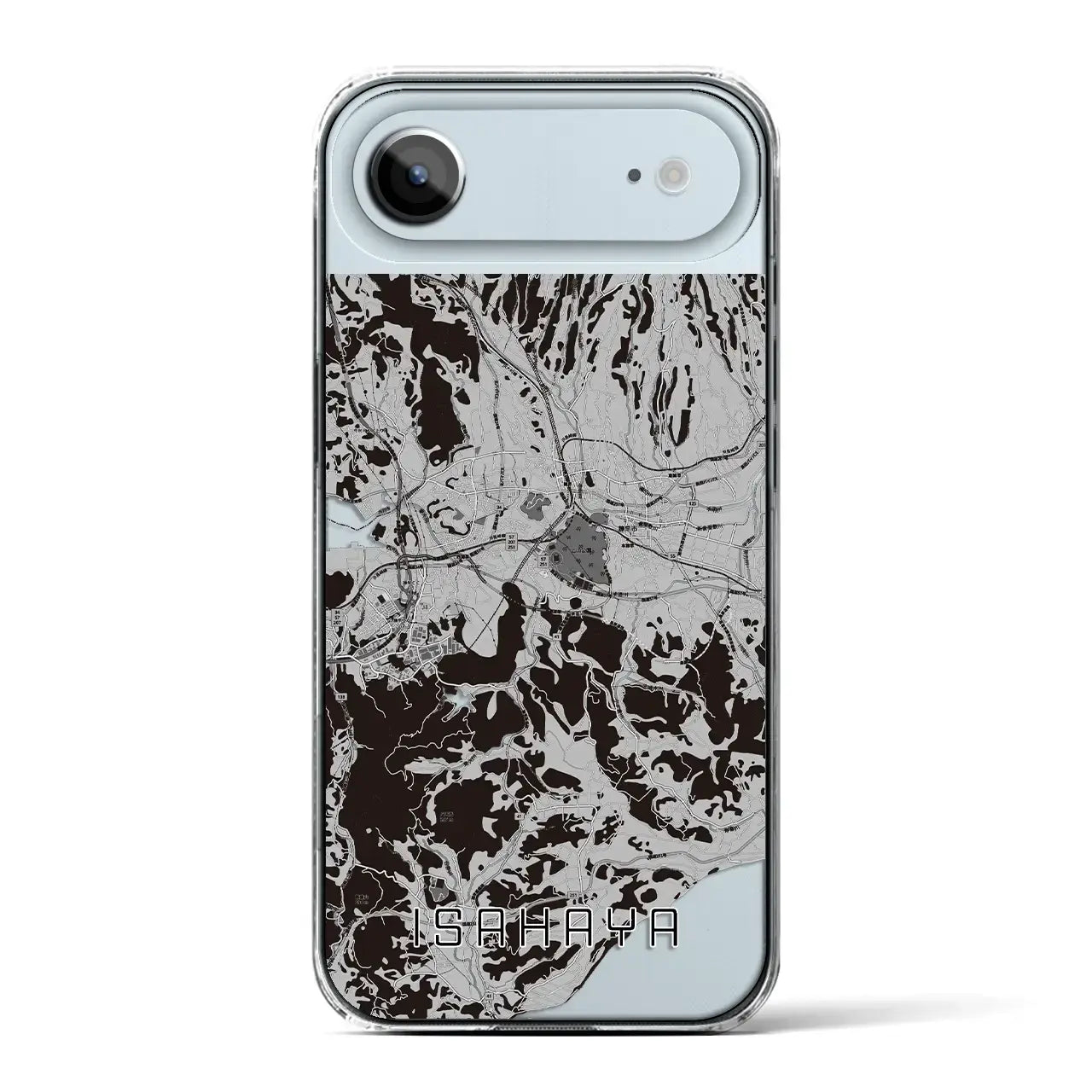 【諫早(長崎県)】地図柄iPhoneケース(クリアタイプ)