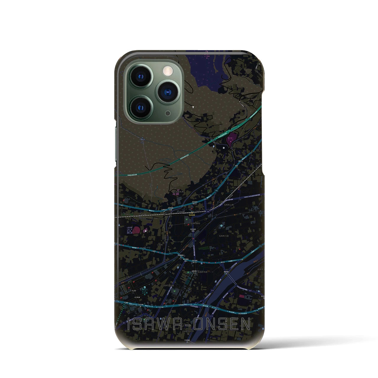 【石和温泉(山梨県)】地図柄iPhoneケース(バックカバータイプ)