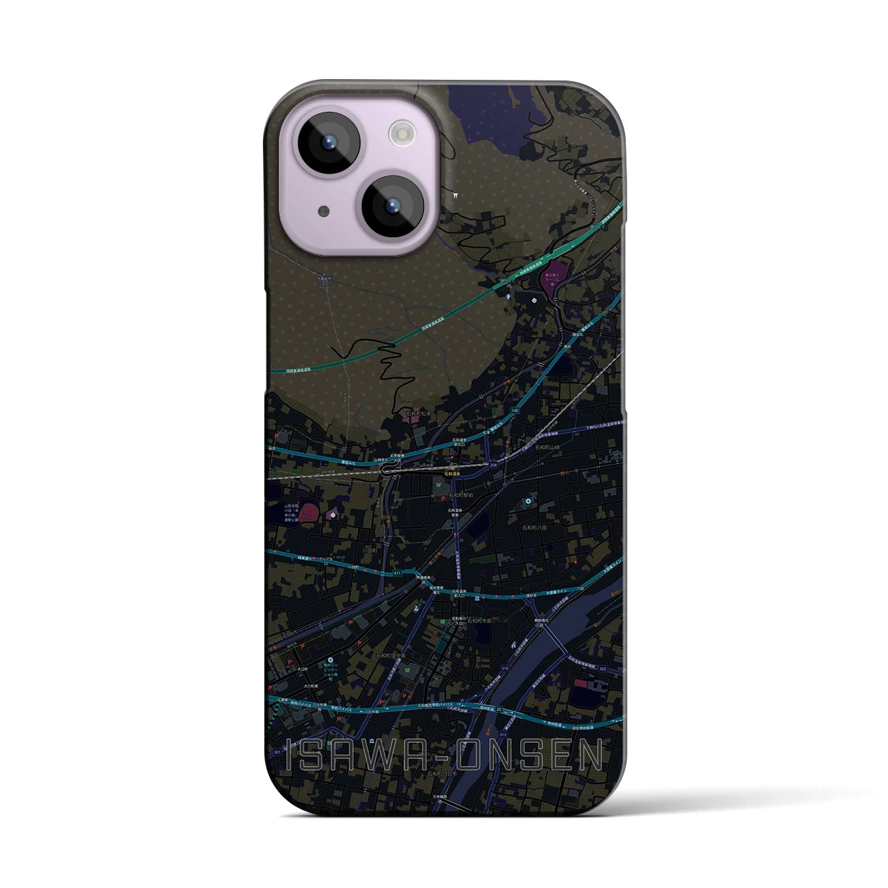 【石和温泉(山梨県)】地図柄iPhoneケース(バックカバータイプ)