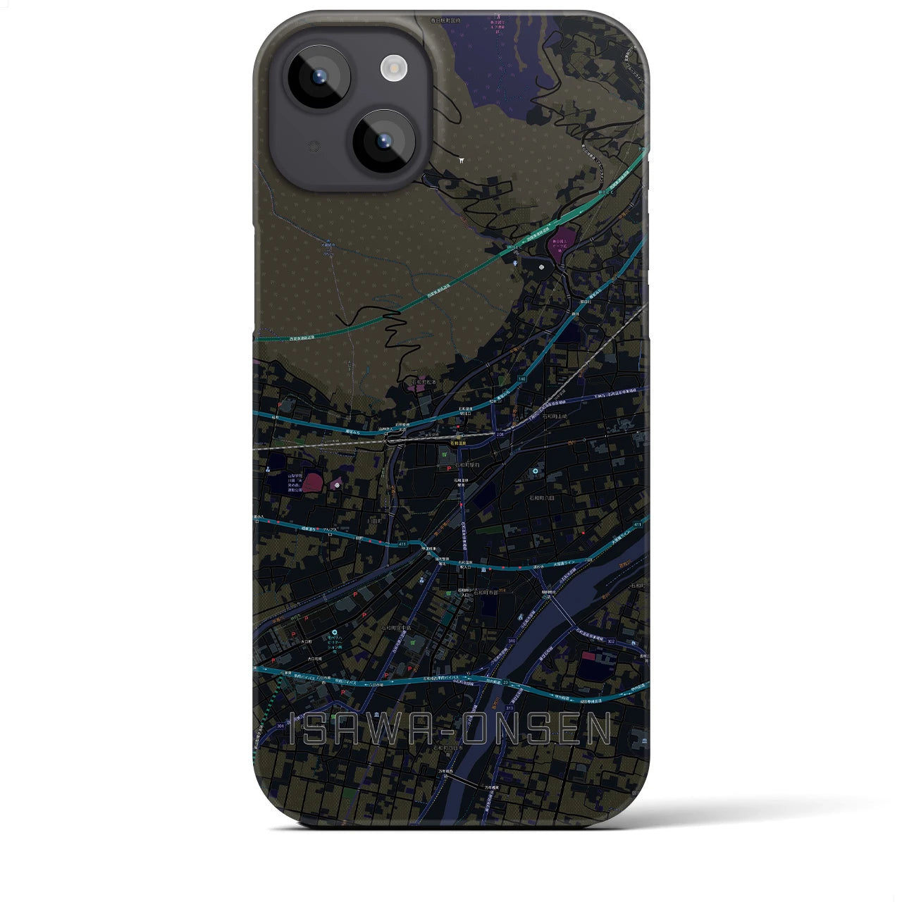 【石和温泉(山梨県)】地図柄iPhoneケース(バックカバータイプ)