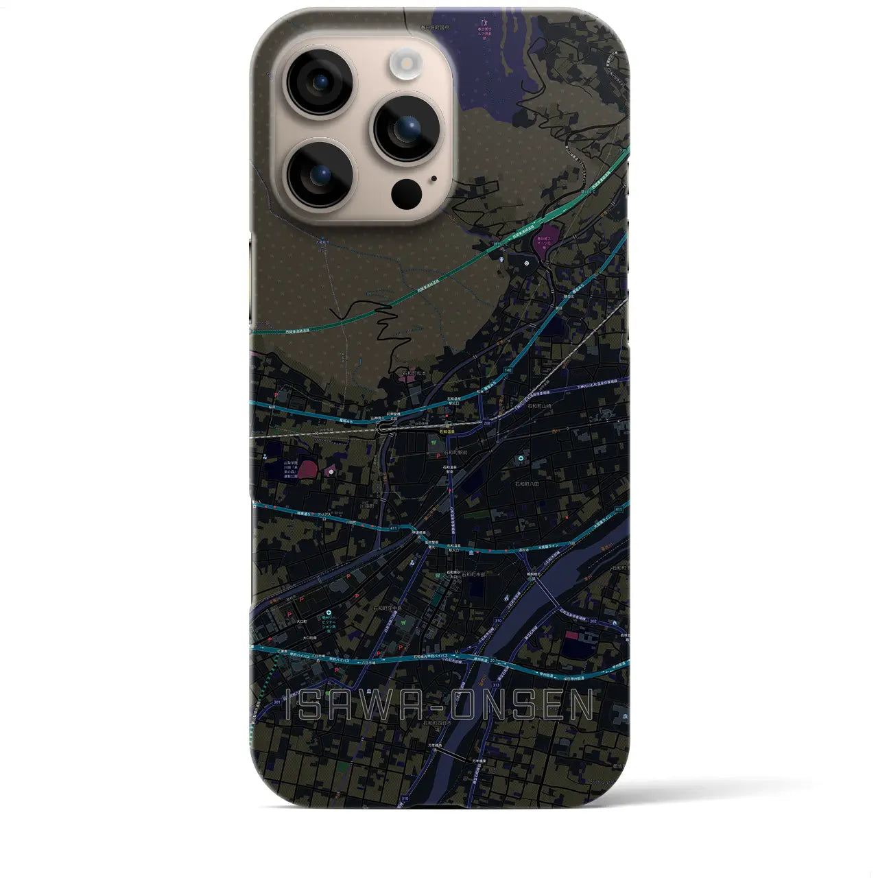 【石和温泉(山梨県)】地図柄iPhoneケース(バックカバータイプ)