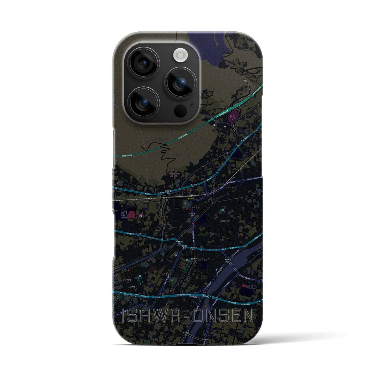 【石和温泉(山梨県)】地図柄iPhoneケース(バックカバータイプ)