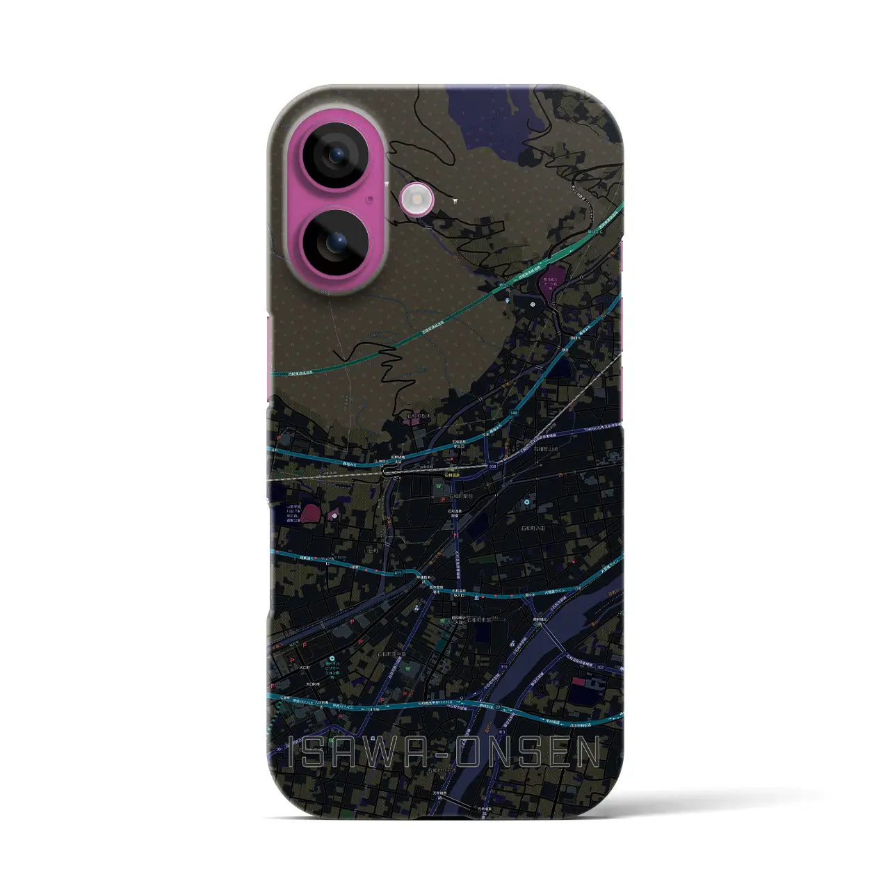 【石和温泉(山梨県)】地図柄iPhoneケース(バックカバータイプ)