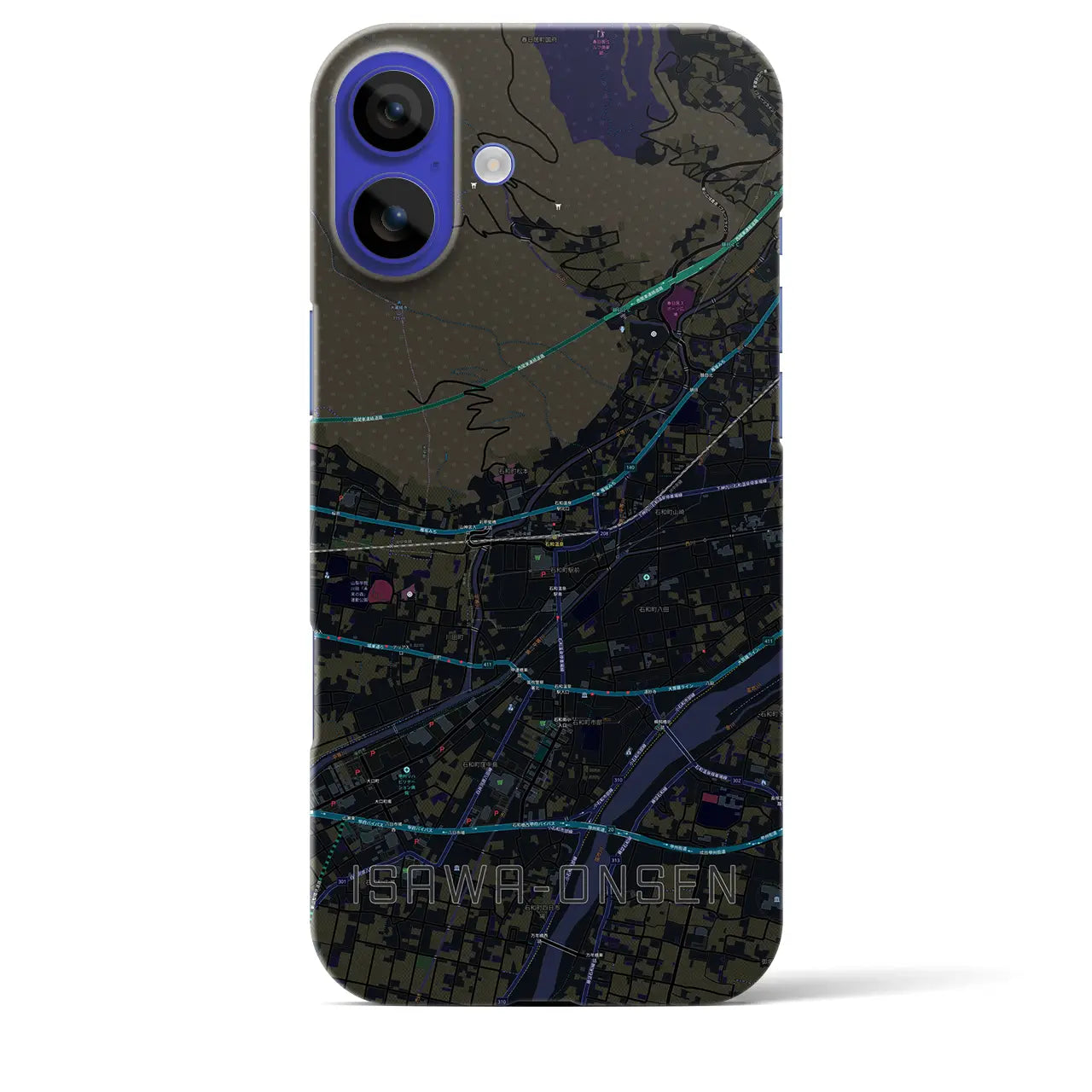 【石和温泉(山梨県)】地図柄iPhoneケース(バックカバータイプ)