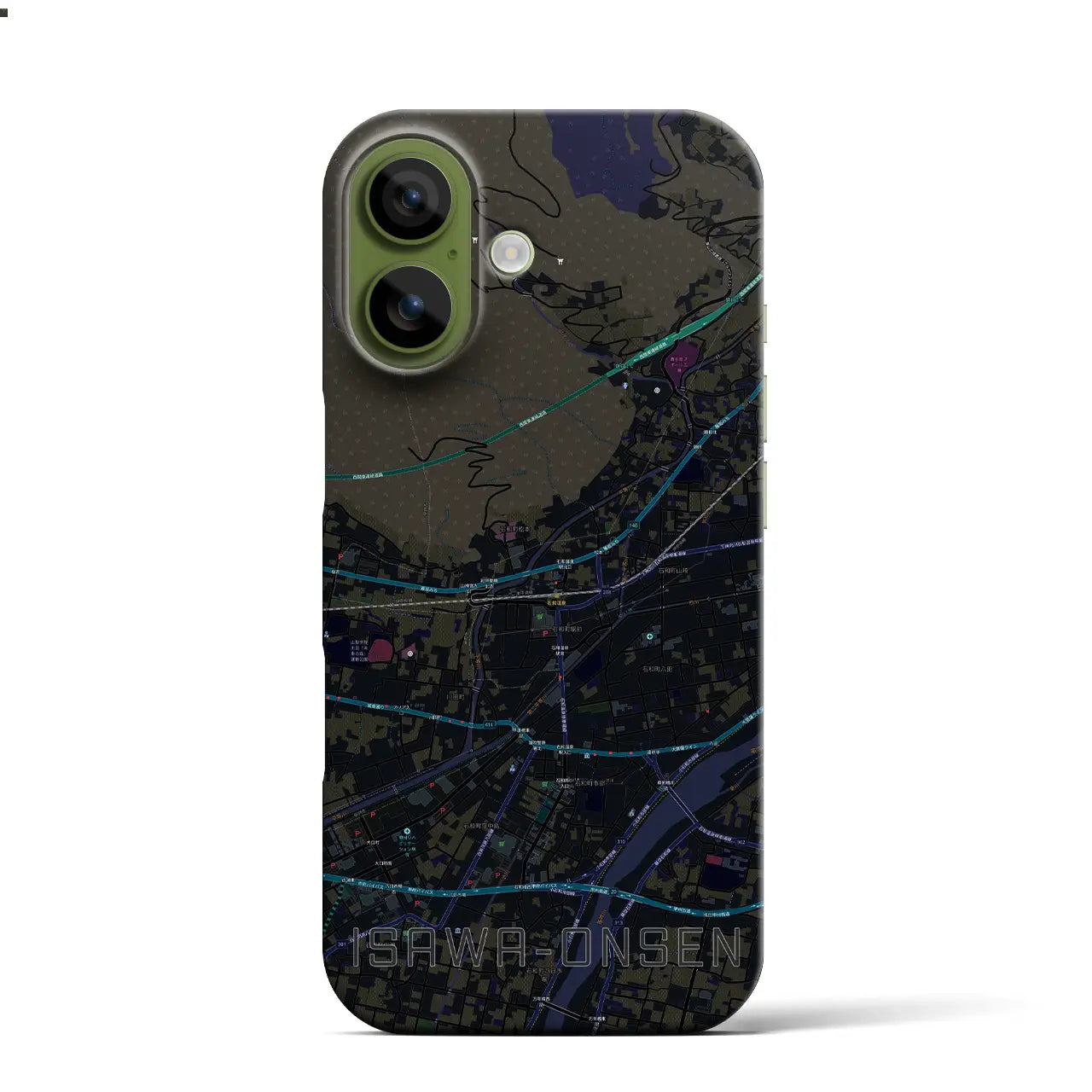 【石和温泉(山梨県)】地図柄iPhoneケース(バックカバータイプ)