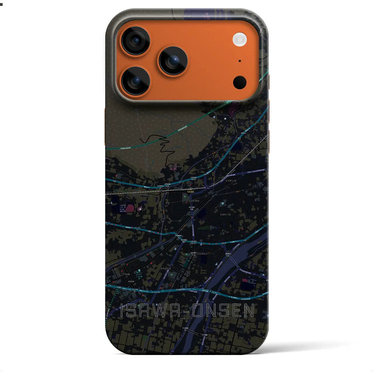 【石和温泉(山梨県)】地図柄iPhoneケース(バックカバータイプ)