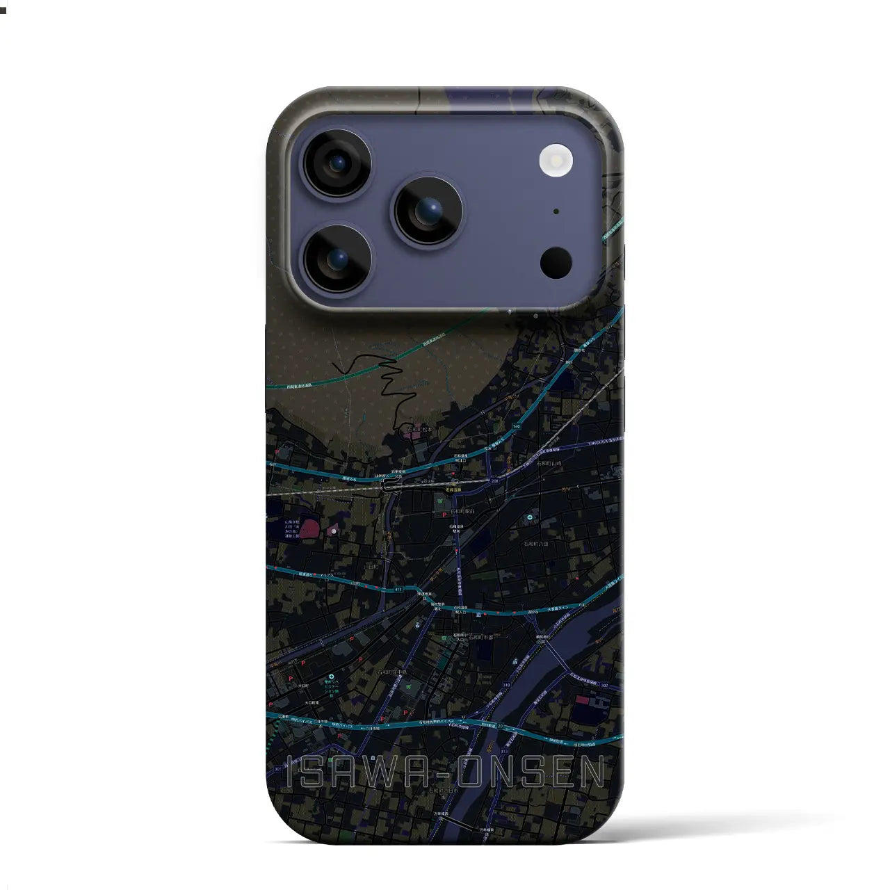 【石和温泉(山梨県)】地図柄iPhoneケース(バックカバータイプ)