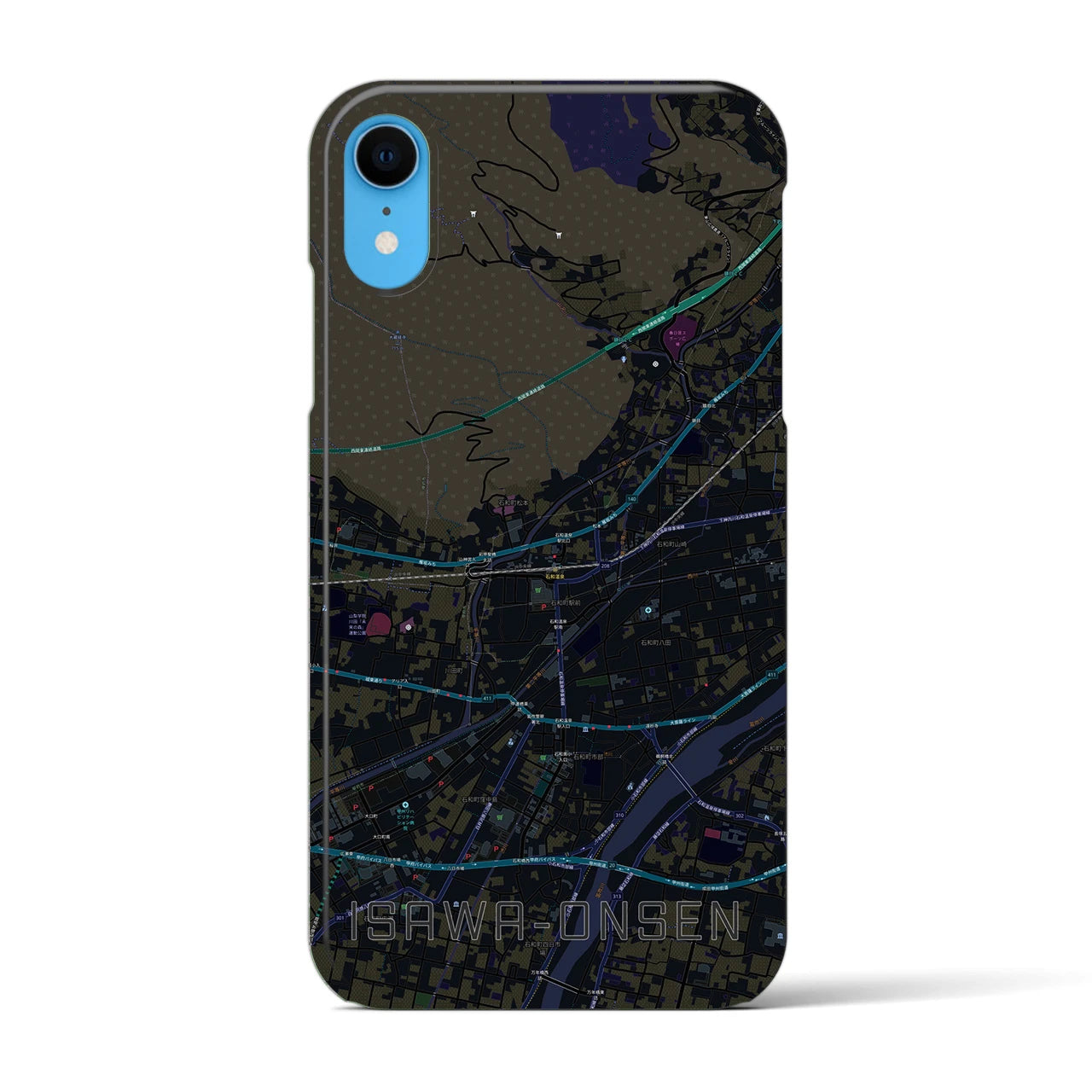 【石和温泉(山梨県)】地図柄iPhoneケース(バックカバータイプ)