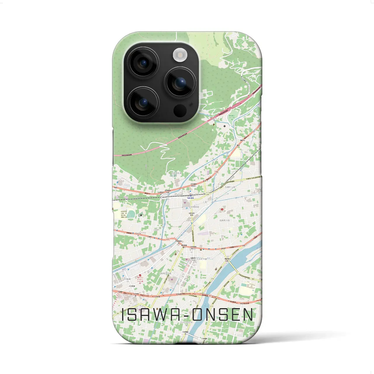 【石和温泉(山梨県)】地図柄iPhoneケース(バックカバータイプ)
