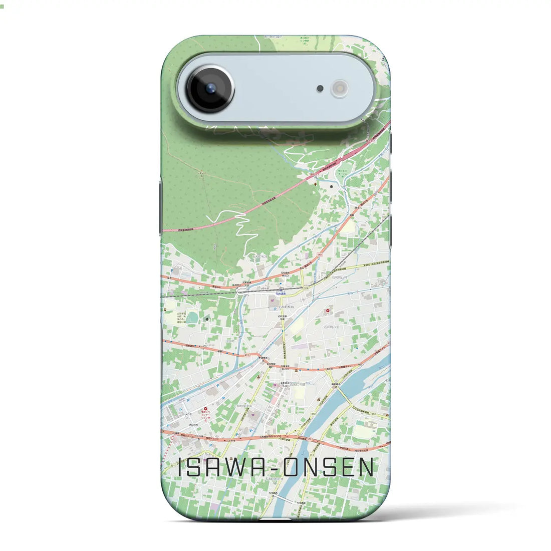 【石和温泉(山梨県)】地図柄iPhoneケース(バックカバータイプ)ナチュラル・iPhone 17 Pro Max 用