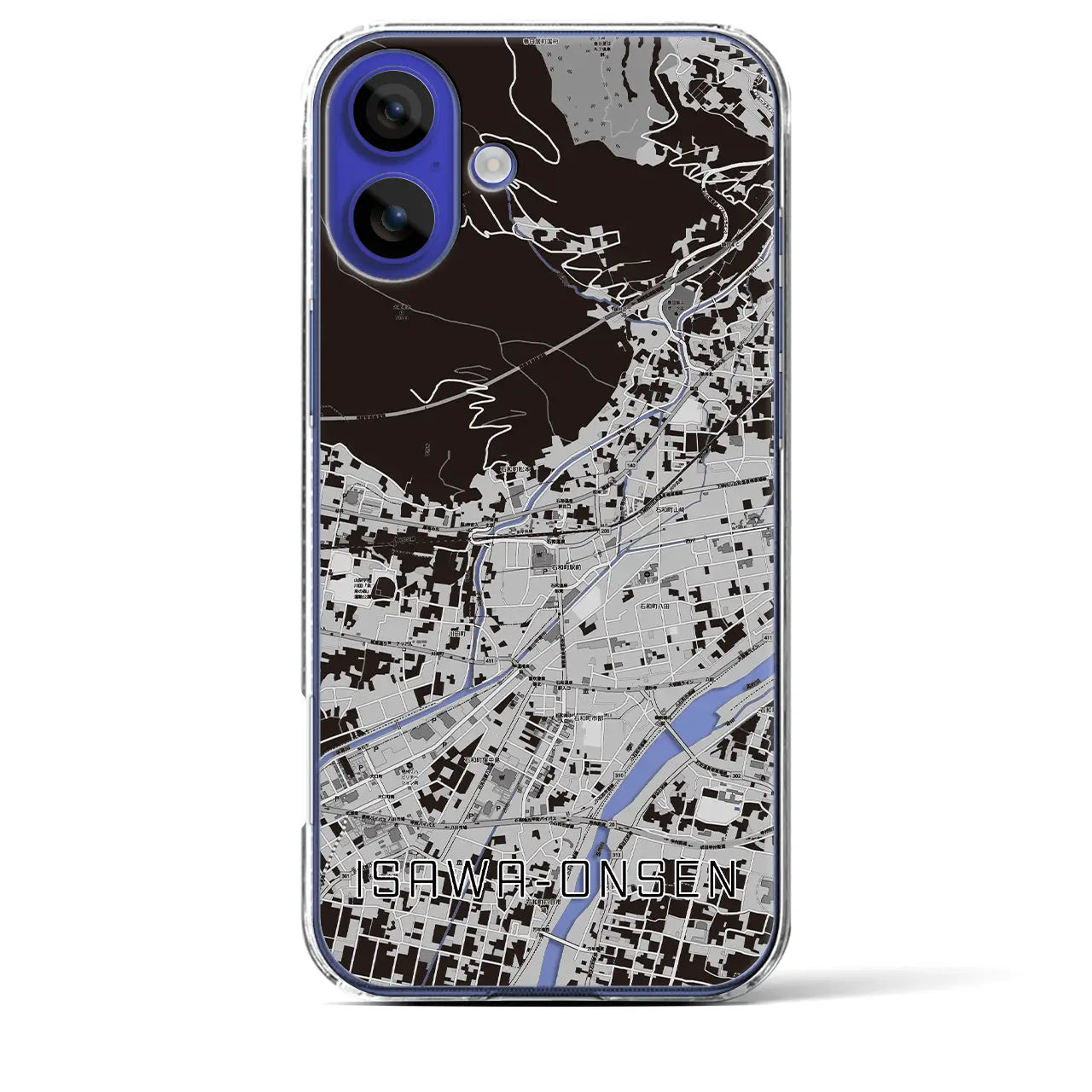 【石和温泉(山梨県)】地図柄iPhoneケース(クリアタイプ)