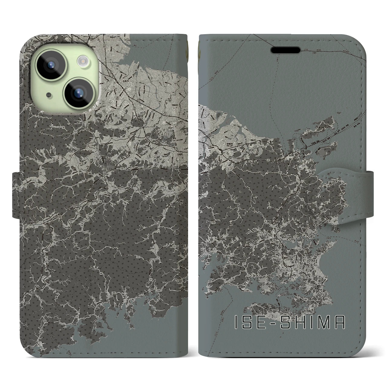 【伊勢志摩(三重県)】地図柄iPhoneケース(手帳タイプ)