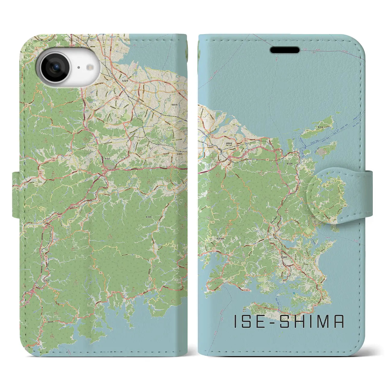 【伊勢志摩(三重県)】地図柄iPhoneケース(手帳タイプ)