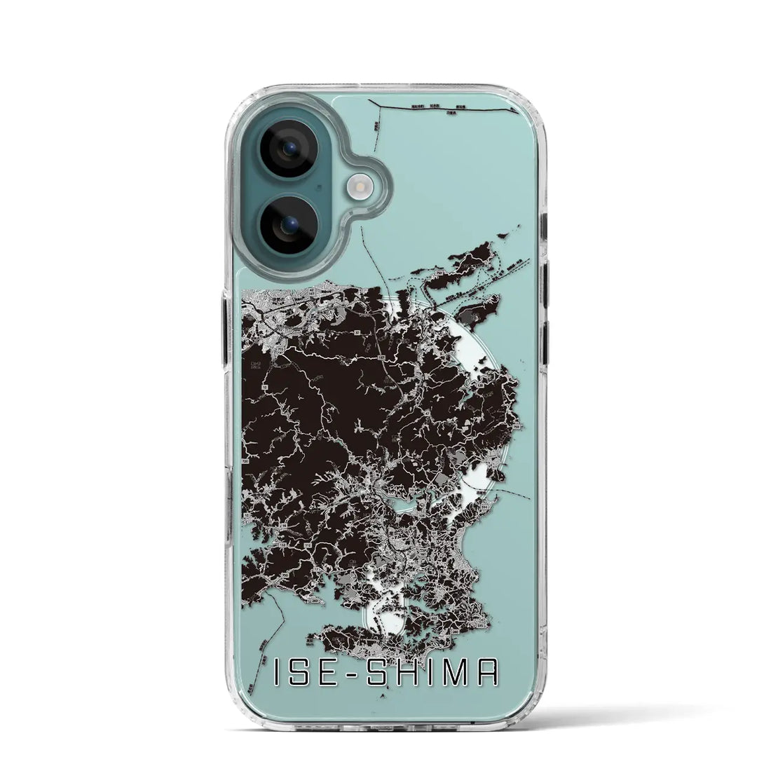 【伊勢志摩(三重県)】地図柄iPhoneケース(MagSafeタイプ)モノトーン・iPhone 16 Pro 用