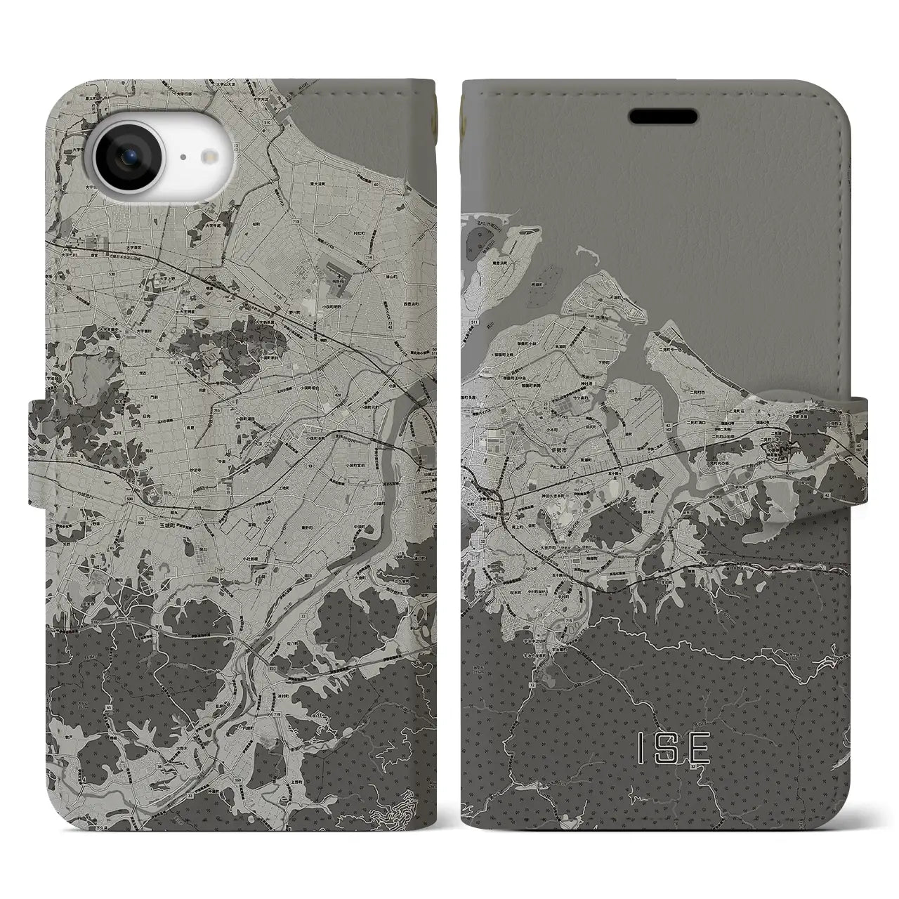 【伊勢(三重県)】地図柄iPhoneケース(手帳タイプ)