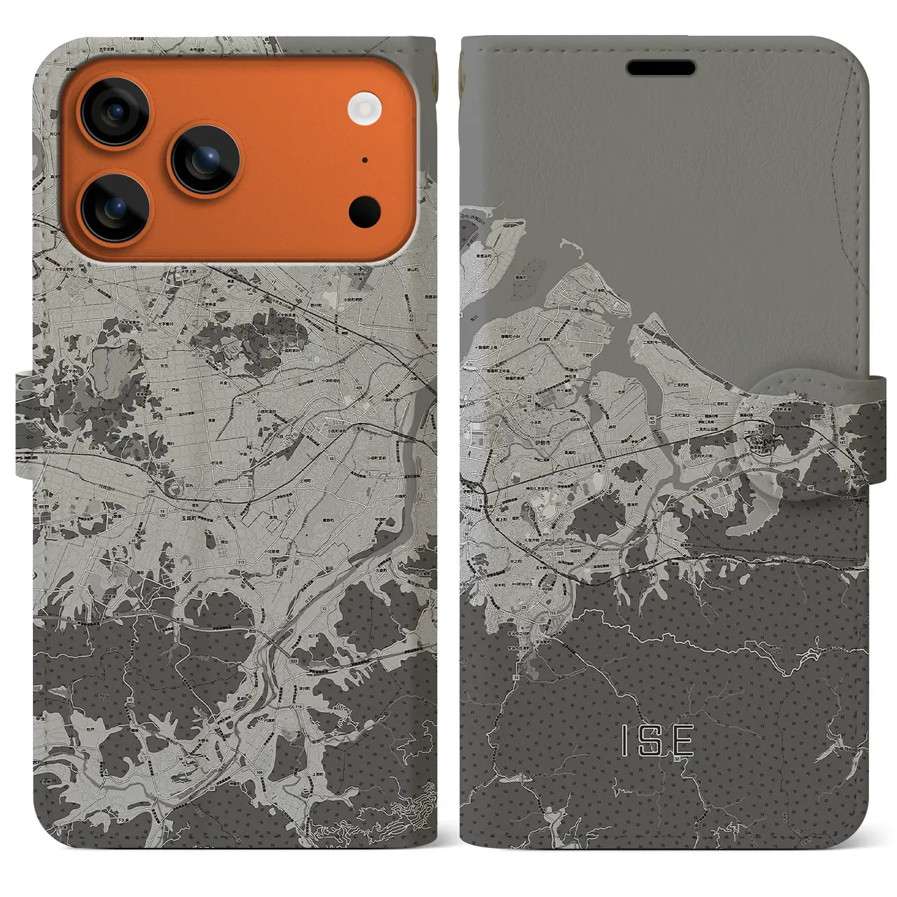 【伊勢(三重県)】地図柄iPhoneケース(手帳タイプ)