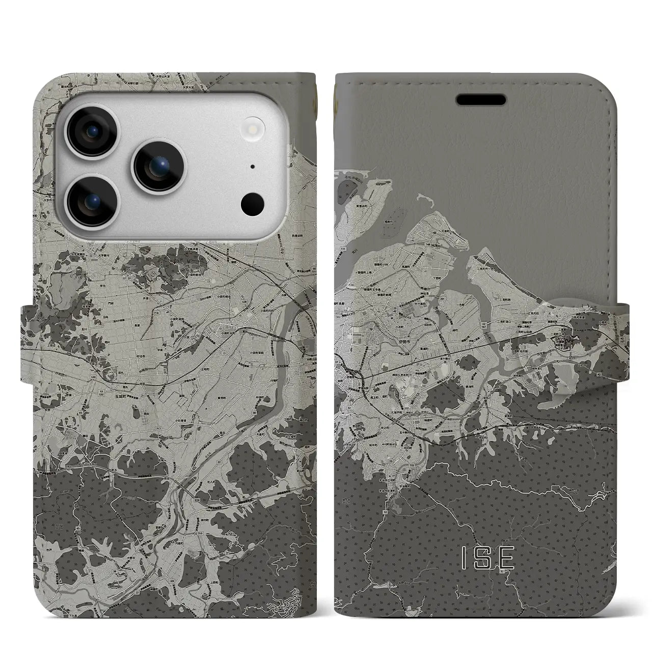 【伊勢(三重県)】地図柄iPhoneケース(手帳タイプ)