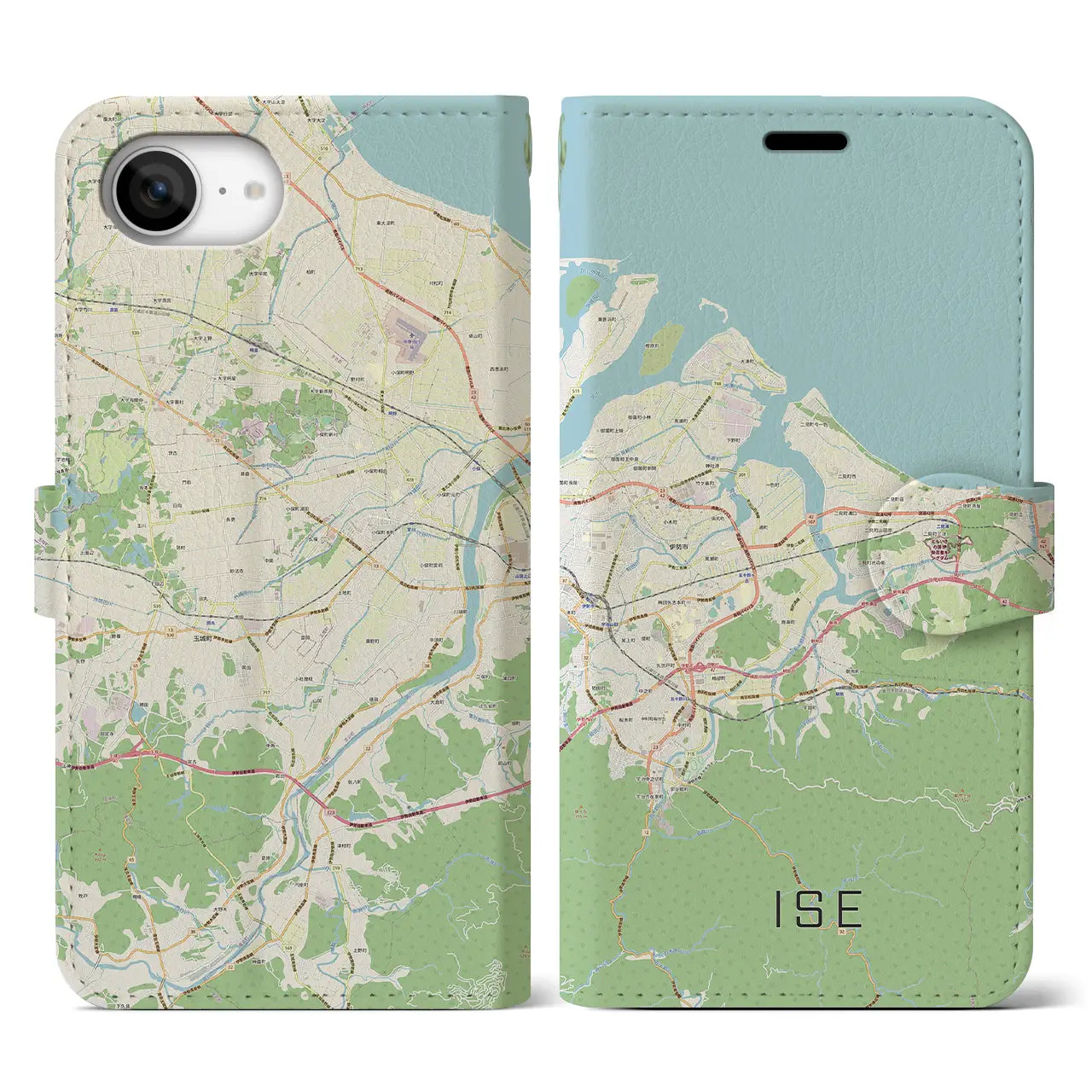 【伊勢(三重県)】地図柄iPhoneケース(手帳タイプ)