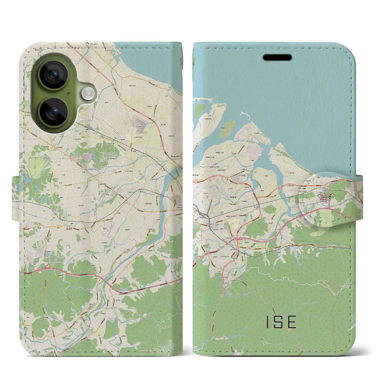 【伊勢(三重県)】地図柄iPhoneケース(手帳タイプ)