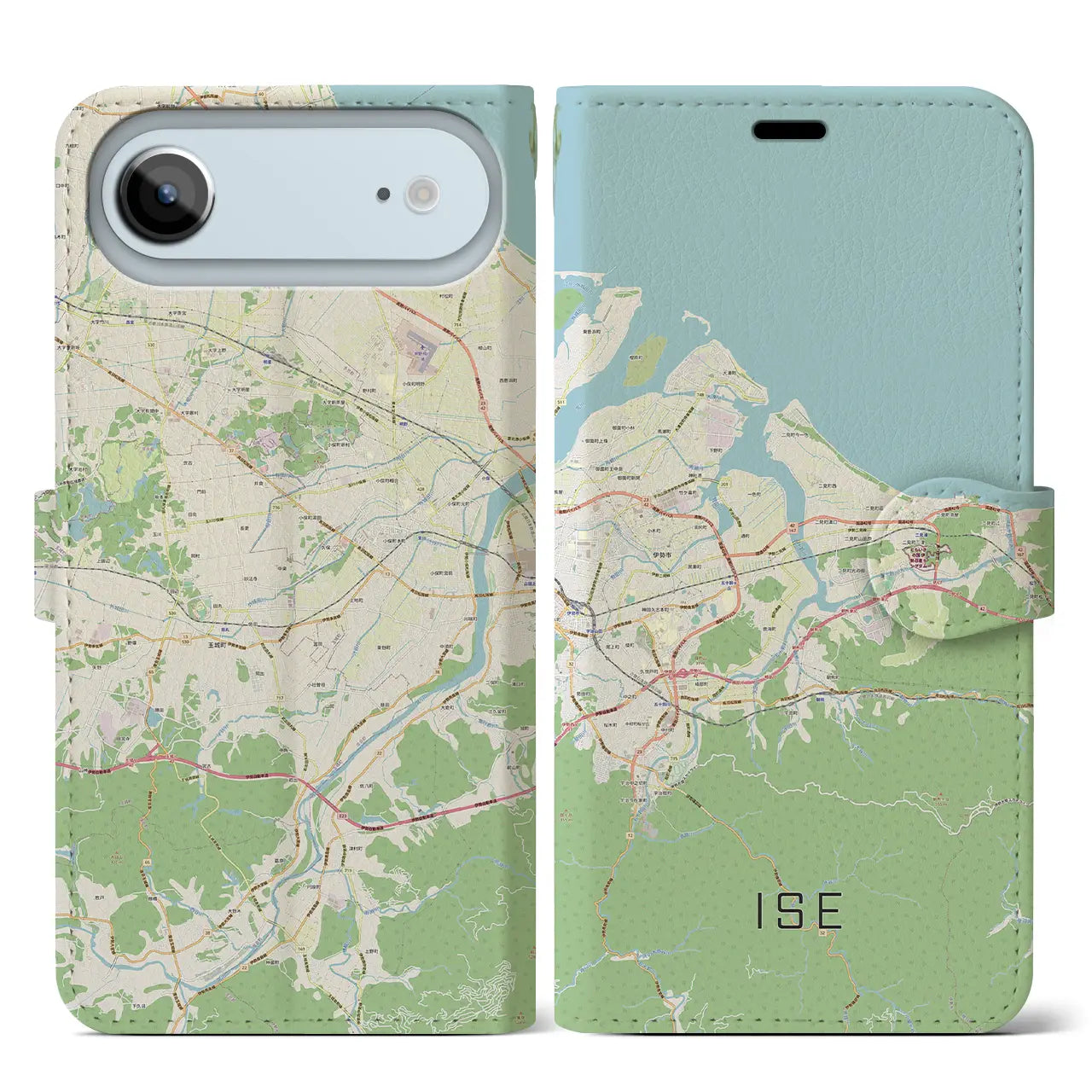 【伊勢(三重県)】地図柄iPhoneケース(手帳タイプ)